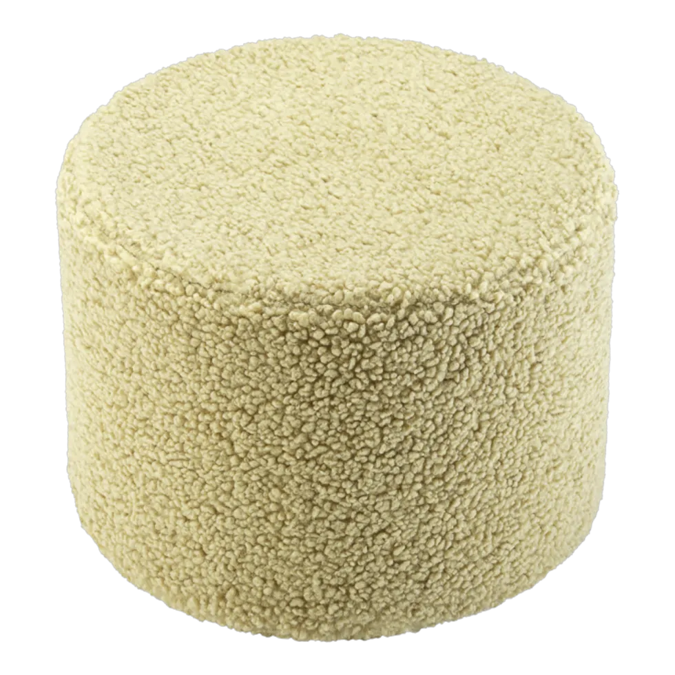 Pouf rond en sherpa bouclé matcha 39,5x25cm Pouffe - Wigiwama