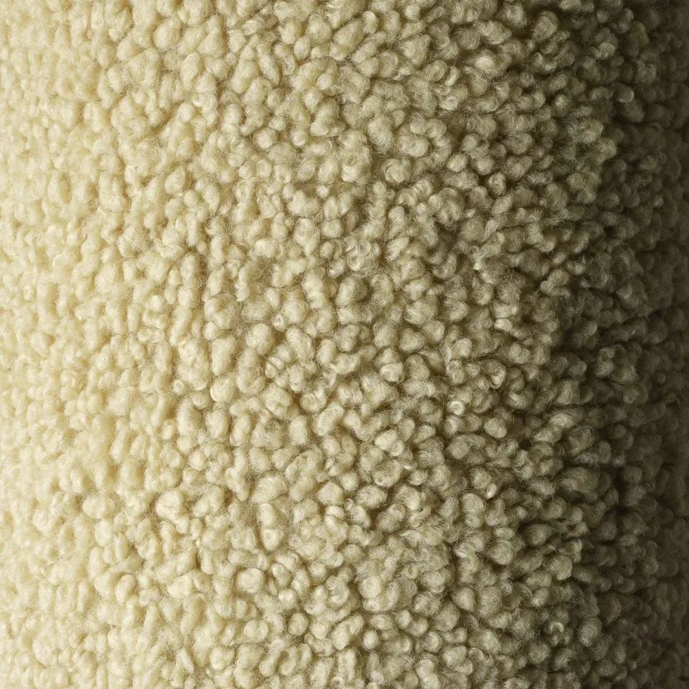 Pouf rond en sherpa bouclé matcha 39,5x25cm Pouffe - Wigiwama