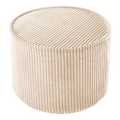 Pouf rond en velours côtelé marron 25 x 40 cm - Wigiwama