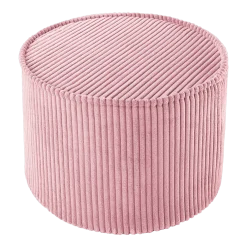 Pouf rond en velours côtelé rose 25 x 40 cm - Wigiwama