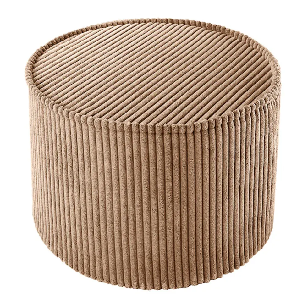 Pouf rond en velours côtelé toffee 39,5 x 25 cm - Wigiwama