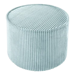 Pouf rond en velours côtelé vert menthe poivrée 25 x 40 cm - Wigiwama