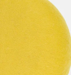 2 Poufs en laine vert-jaune et anthracite Kata et Kuno - myfelt
