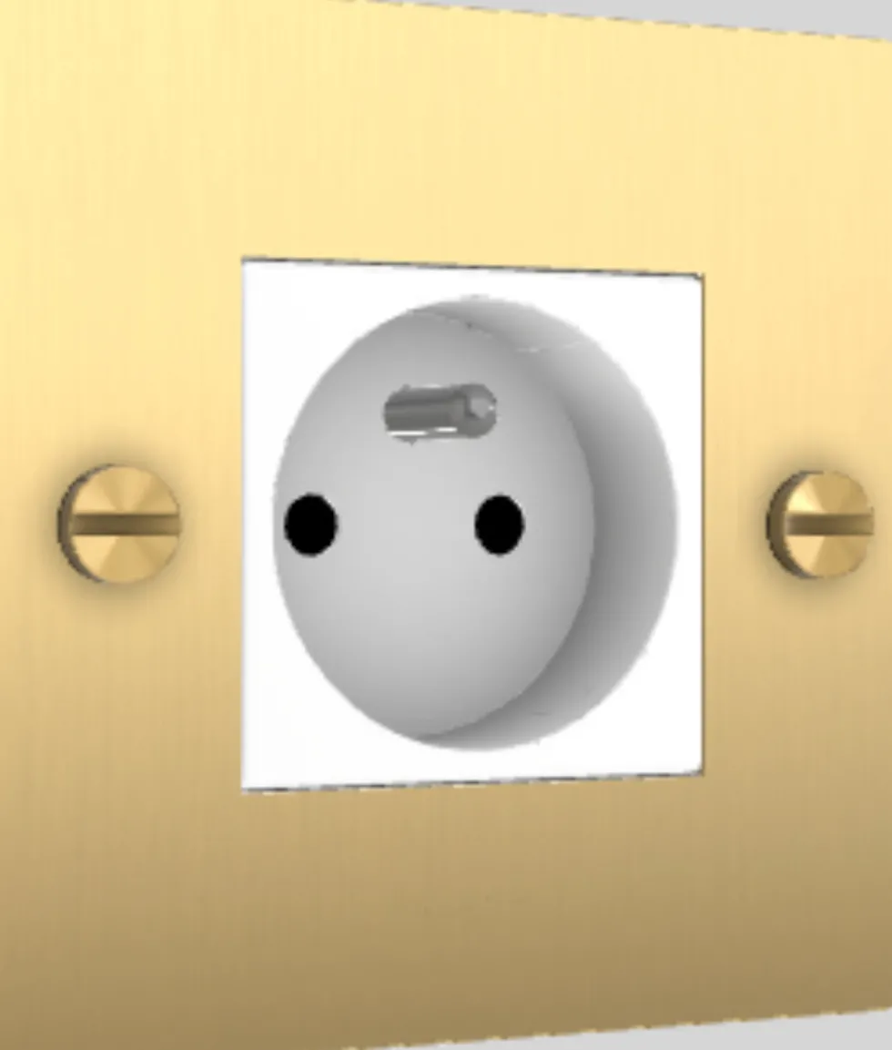 Prise 1G laiton blanc et doré Socket - Buster+Punch