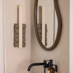 Rail à serviettes en acier beige cashew 50x10x4cm Nali - Metallbude