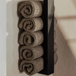 Rail à serviettes en acier noir 50x10x4cm Nali - Metallbude