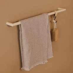 Rail à serviettes rond en acier beige cashew 105cm Vana - Metallbude