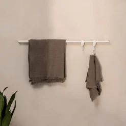 Rail à serviettes rond en acier blanc 55cm Vana - Metallbude