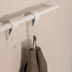 Rail à serviettes rond en acier blanc 55cm Vana - Metallbude