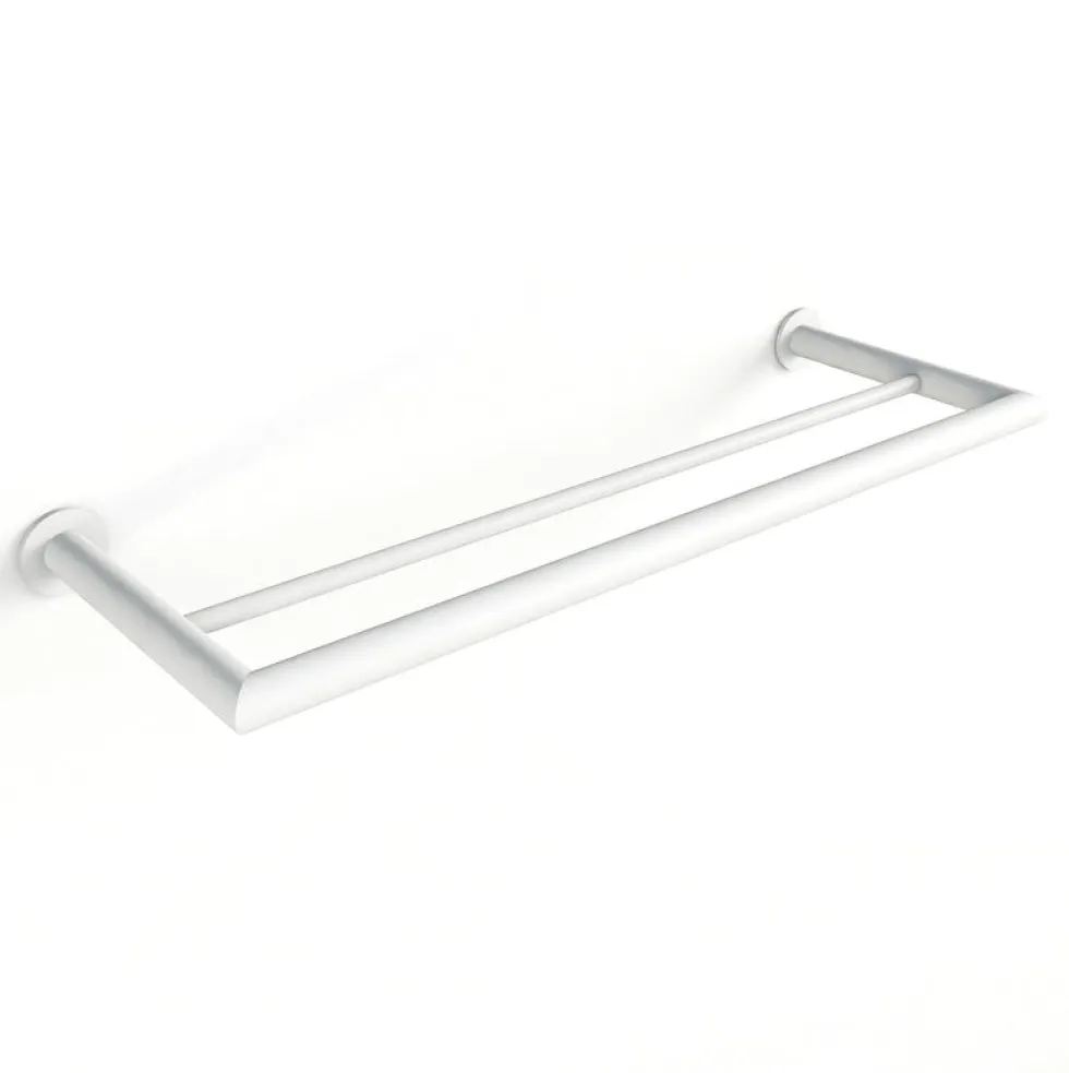 Rail à serviettes rond en acier blanc 50x17cm Stenni - Metallbude