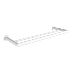 Rail à serviettes rond en acier blanc 50x17cm Stenni - Metallbude