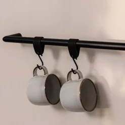 Rail à serviettes rond en acier noir 105cm Vana - Metallbude