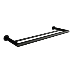 Rail à serviettes rond en acier noir 50x17cm Stenni - Metallbude