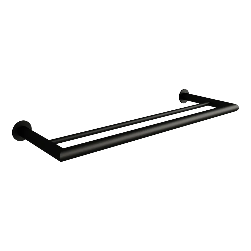 Rail à serviettes rond en acier noir 50x17cm Stenni - Metallbude