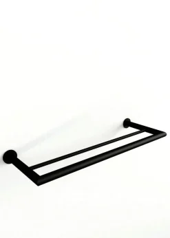 Rail à serviettes rond en acier noir 50x17cm Stenni - Metallbude