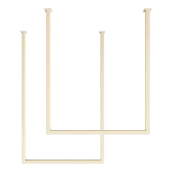 2 rails à serviettes carré en acier beige cashew 60-80x50cm Tensi - Metallbude