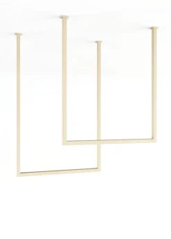2 rails à serviettes carré en acier beige cashew 60-80x50cm Tensi - Metallbude