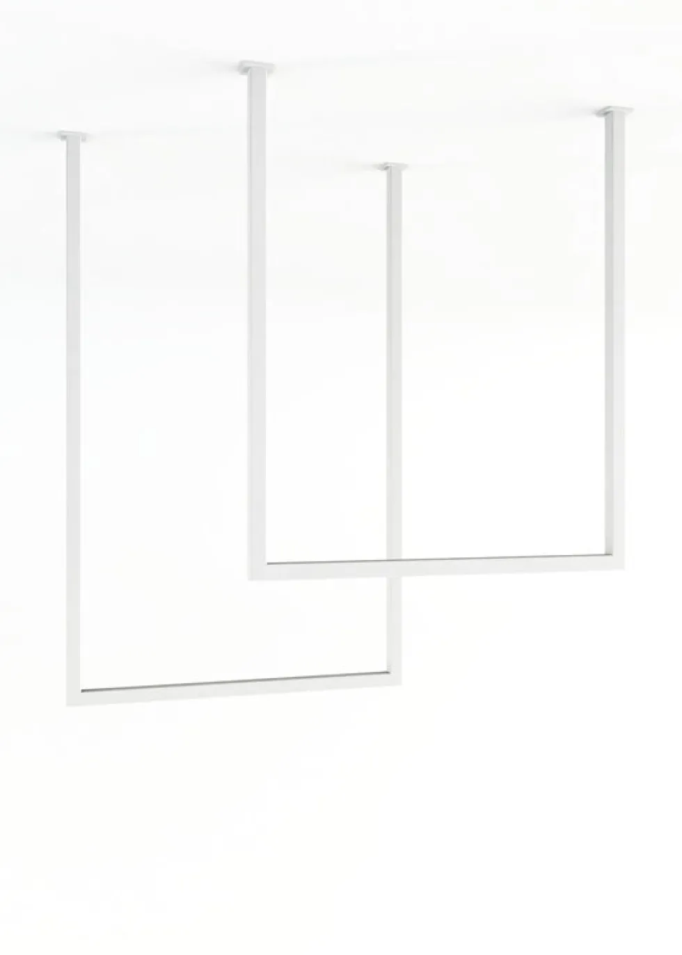 2 rails à serviettes carré en acier blanc 60-80x50cm Tensi - Metallbude
