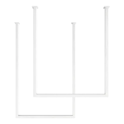2 rails à serviettes carré en acier blanc 60-80x50cm Tensi - Metallbude