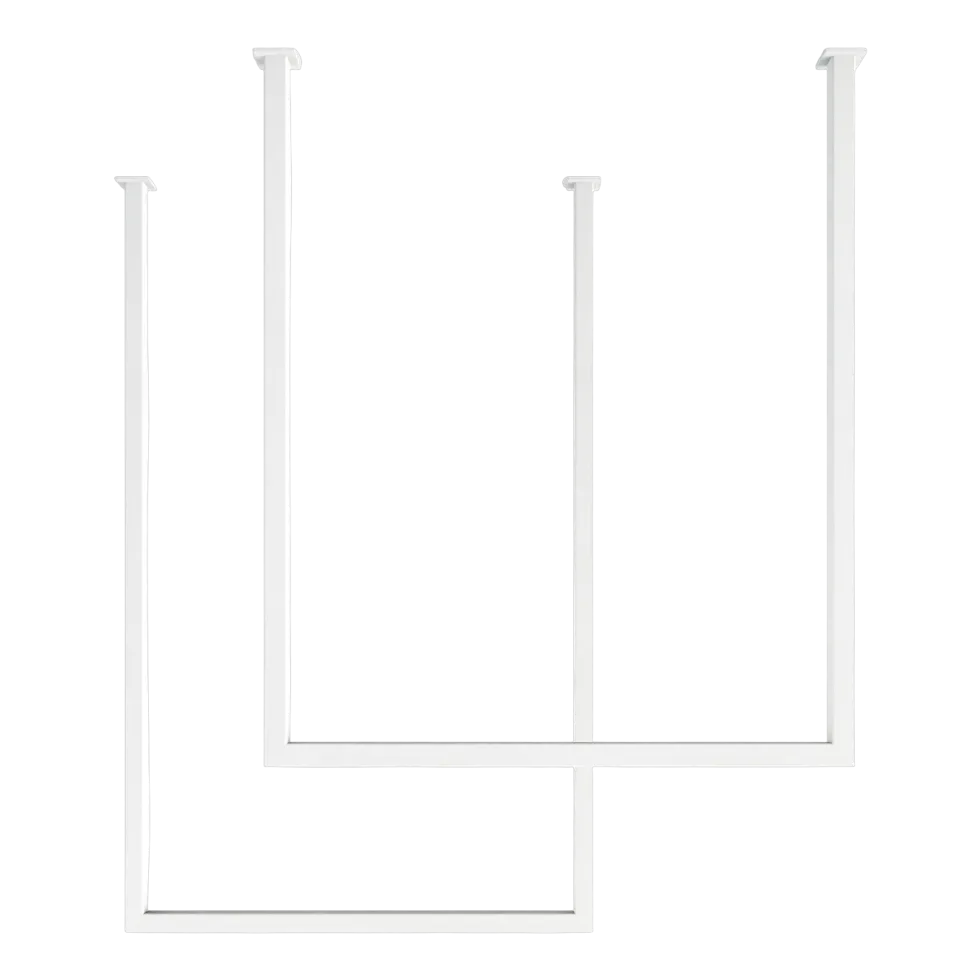 2 rails à serviettes carré en acier blanc 60-80x50cm Tensi - Metallbude