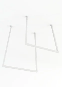 2 rails à serviettes carré en acier blanc 60-80x50cm Tensi - Metallbude