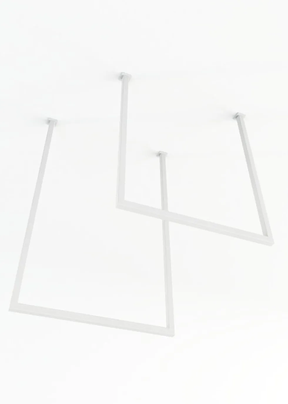 2 rails à serviettes carré en acier blanc 60-80x50cm Tensi - Metallbude