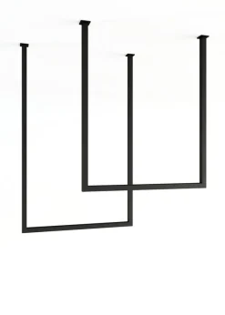 2 rails à serviettes carré en acier noir 60-80x50cm Tensi - Metallbude