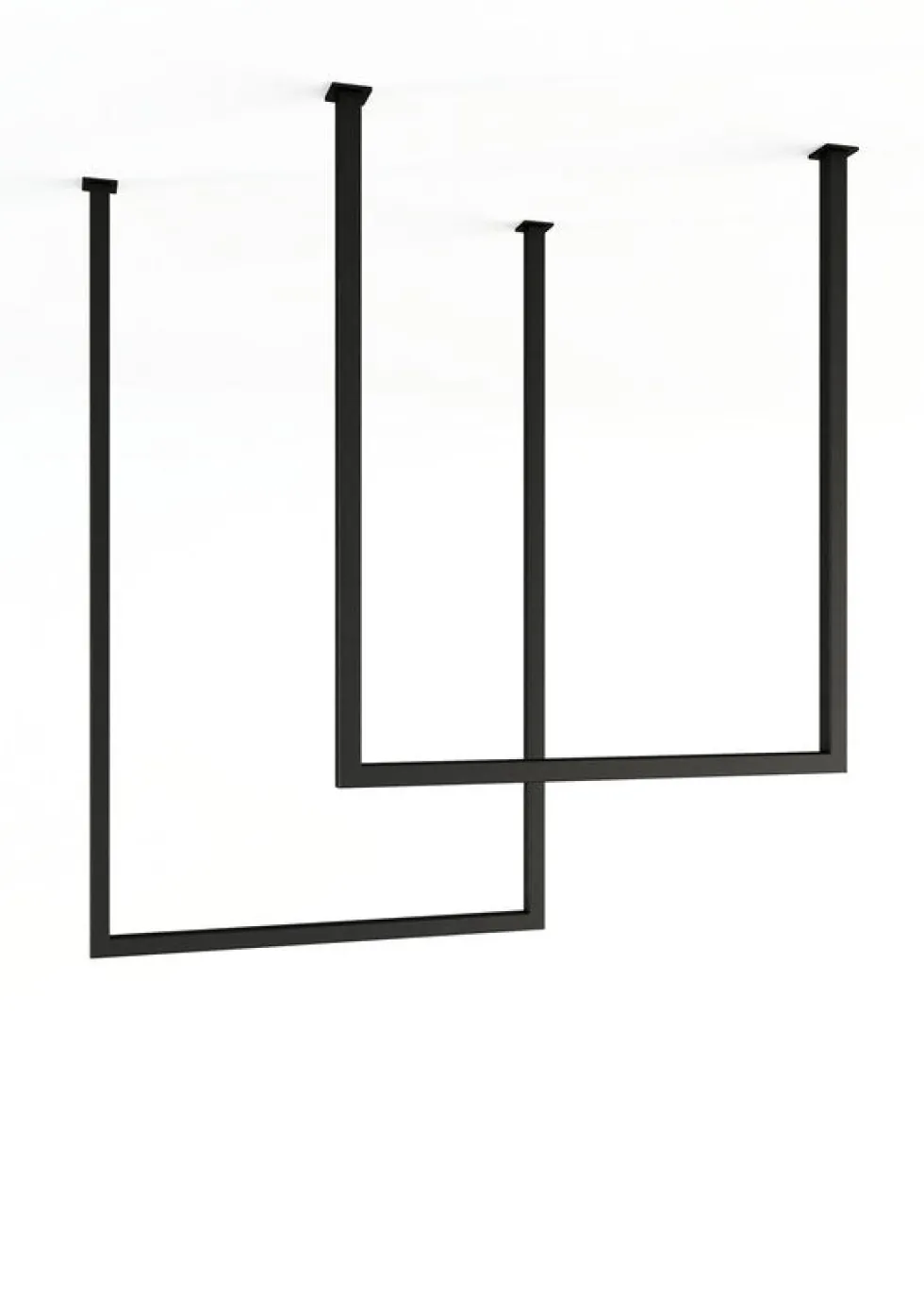 2 rails à serviettes carré en acier noir 60-80x50cm Tensi - Metallbude