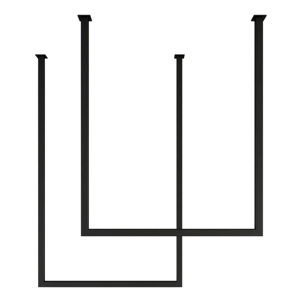2 rails à serviettes carré en acier noir 60-80x50cm Tensi - Metallbude