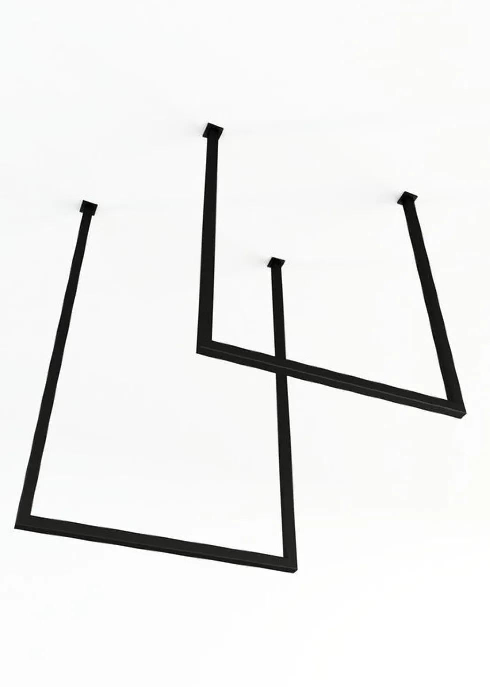 2 rails à serviettes carré en acier noir 60-80x50cm Tensi - Metallbude