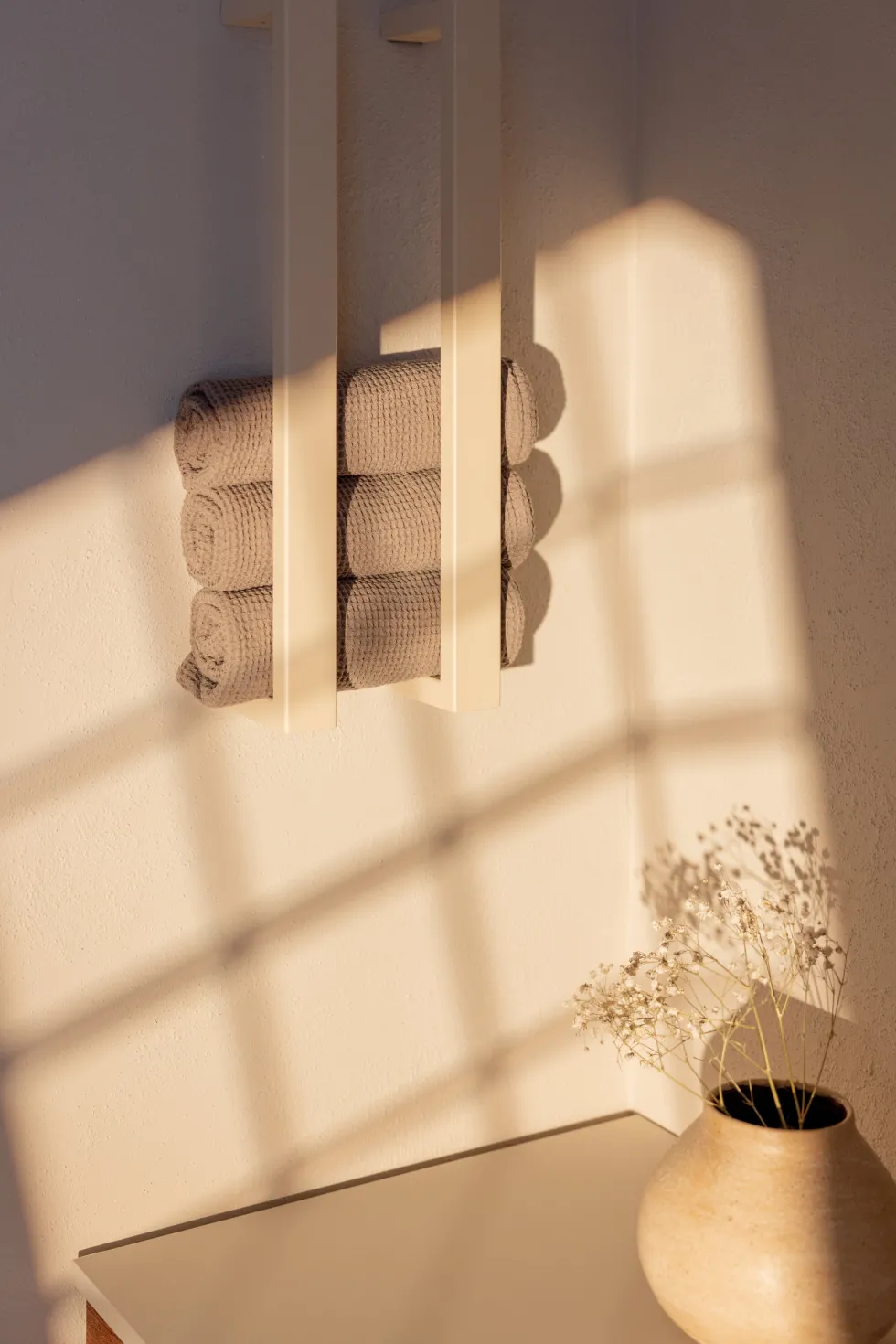 2 rails à serviettes en acier beige cashew 50x10x4cm Nali - Metallbude