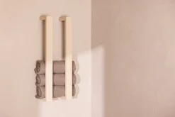 2 rails à serviettes en acier beige cashew 50x10x4cm Nali - Metallbude