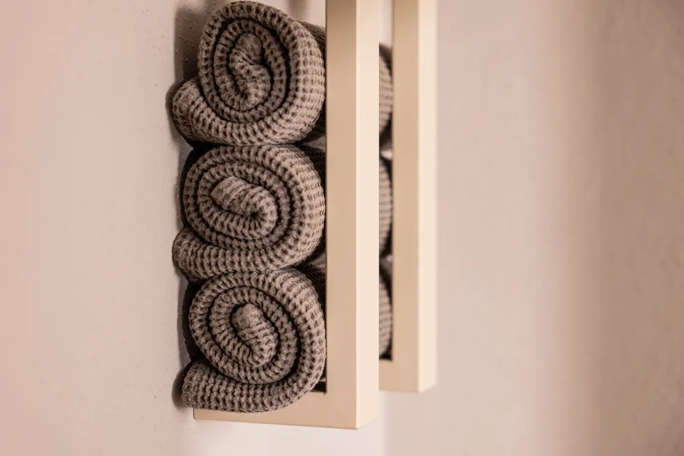 2 rails à serviettes en acier beige cashew 50x10x4cm Nali - Metallbude