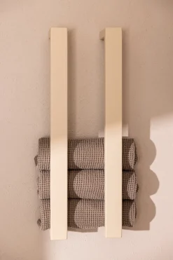 2 rails à serviettes en acier beige cashew 50x10x4cm Nali - Metallbude