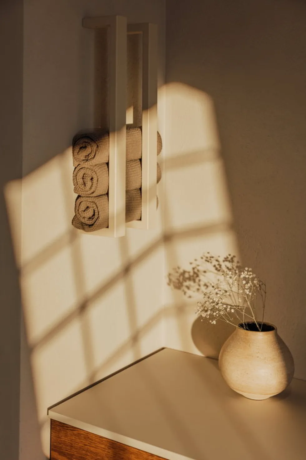 2 rails à serviettes en acier beige cashew 50x10x4cm Nali - Metallbude