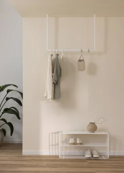 Rail à vêtements carré en acier beige cashew 80x80cm Rubi - Metallbude