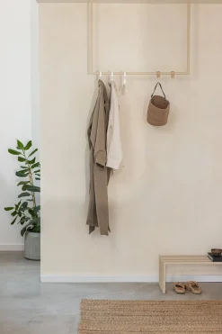Rail à vêtements carré en acier beige cashew 80x80cm Rubi - Metallbude