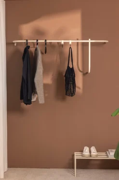 Rail à vêtements en acier beige cashew 130x45cm Tamina - Metallbude