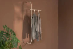 Rail à vêtements en acier beige cashew 130x45cm Tamina - Metallbude