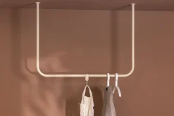 Rail à vêtements rond en acier beige cashew 80x60cm Enio - Metallbude