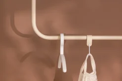 Rail à vêtements rond en acier beige cashew 80x60cm Enio - Metallbude