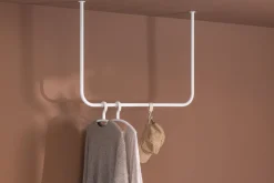 Rail à vêtements rond en acier blanc 80x60cm Enio - Metallbude