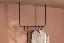 Rail à vêtements rond en acier noir 80x60cm Enio - Metallbude