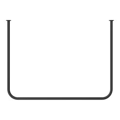 Rail à vêtements rond en acier noir 80x60cm Enio - Metallbude