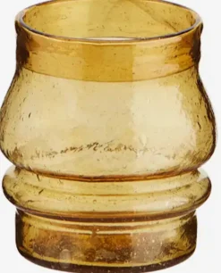 Recycled glass vase YELLOW D:7x7 cm
