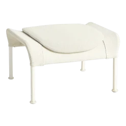 Repose-pied en tissu crème et acier blanc cassé O2 - HAY