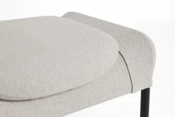 Repose-pied en tissu gris clair et acier noir O2 - HAY