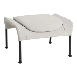 Repose-pied en tissu gris clair et acier noir O2 - HAY