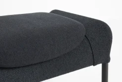 Repose-pied en tissu noir et acier noir O2 - HAY