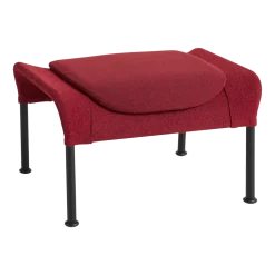 Repose-pied en tissu rouge et acier noir O2 - HAY